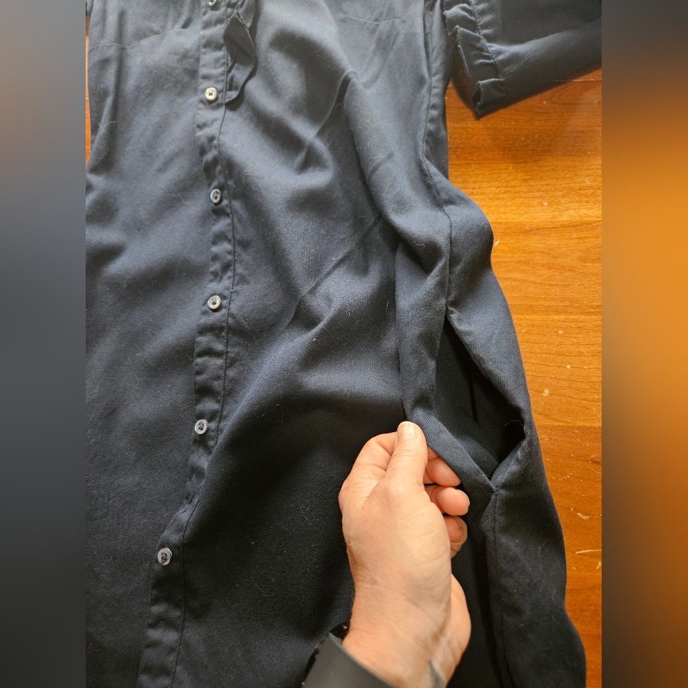 Gap 100% Cotton Navy Shirt Dress With Tie Belt - Picture 11 of 12